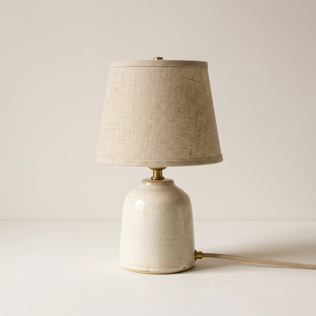 Une lampe de chevet en céramique
